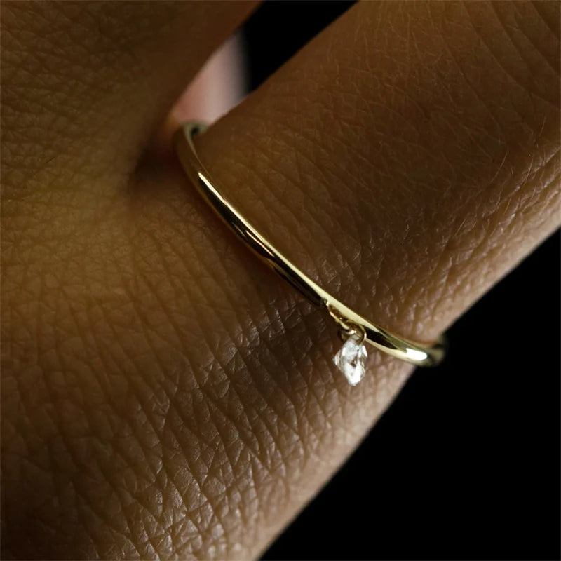 Real 14K Gold Filled Zircon Rings Dainty Knuckle Rings Boho Jewelry Ring For Women Hypoallergenic Jewelry Tarnish Resistant Ring