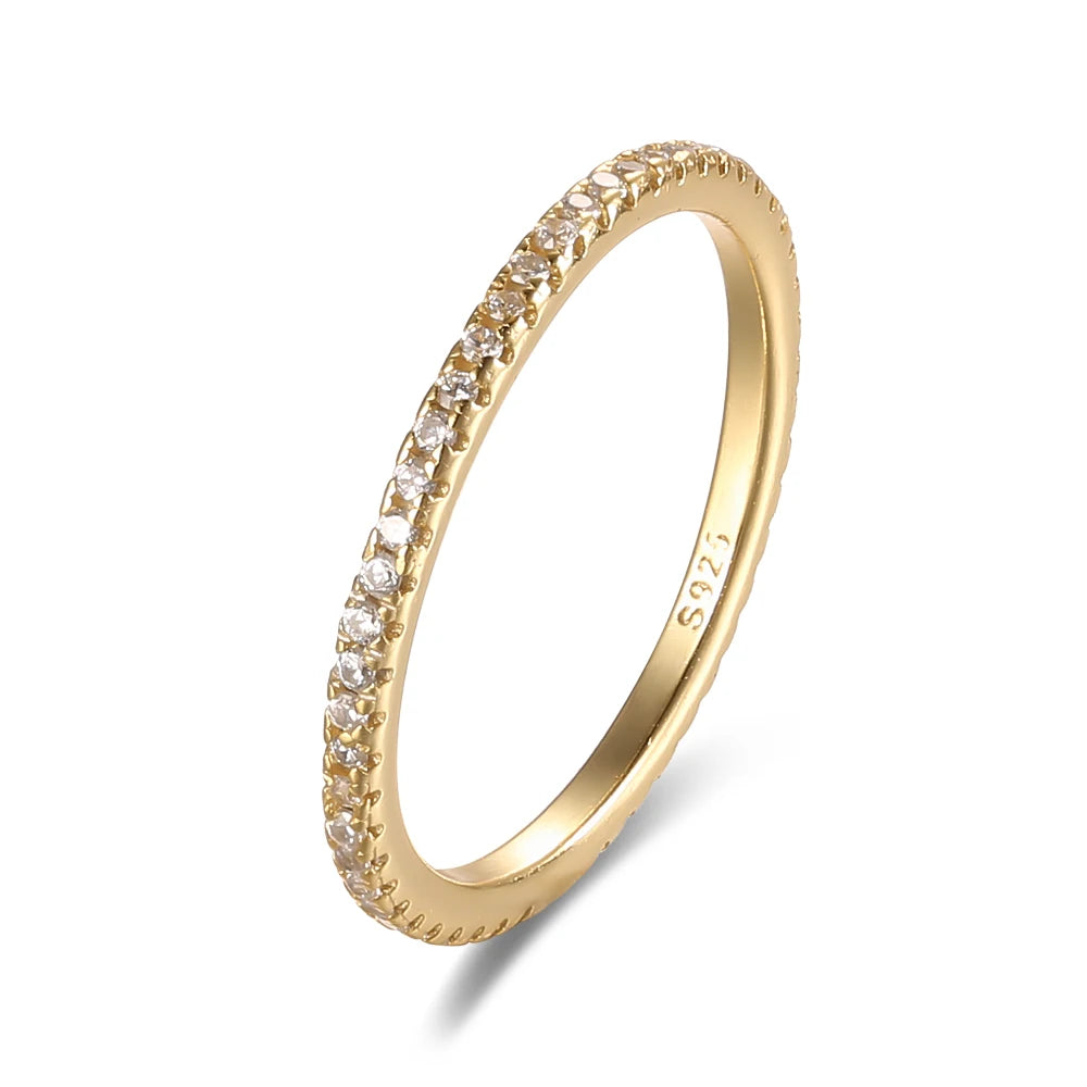 Sara Ring Thin 925 Sterling Silver 18k Gold Plated Ring