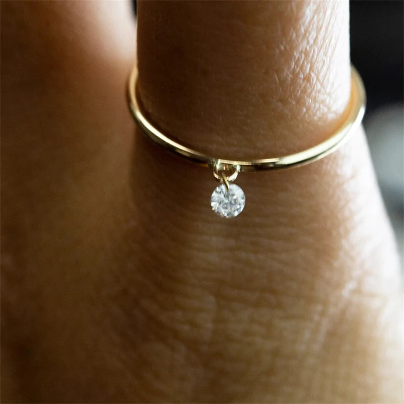 Real 14K Gold Filled Zircon Rings Dainty Knuckle Rings Boho Jewelry Ring For Women Hypoallergenic Jewelry Tarnish Resistant Ring