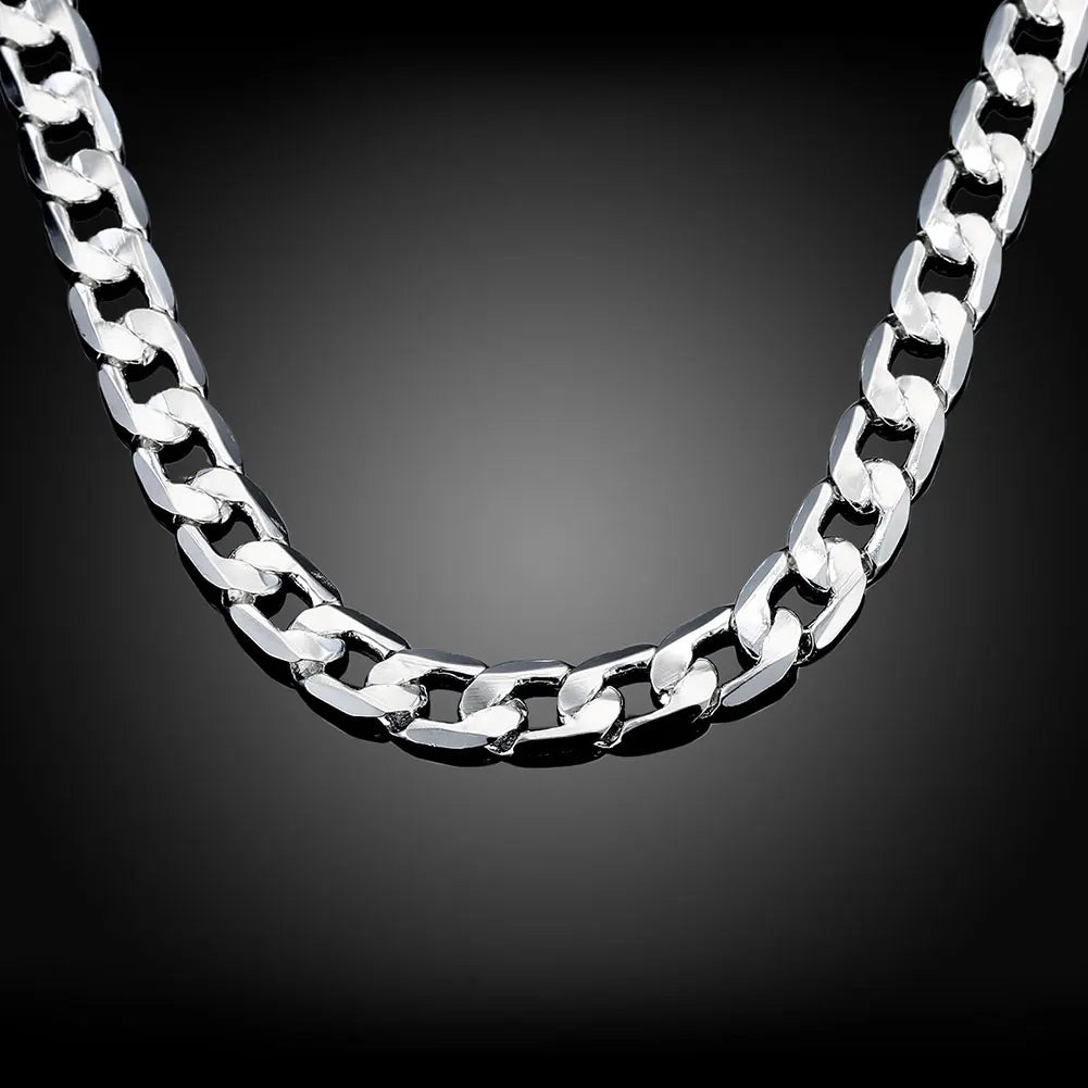 Chain 925 Sterling Silver Necklace for men's 20/24 inches