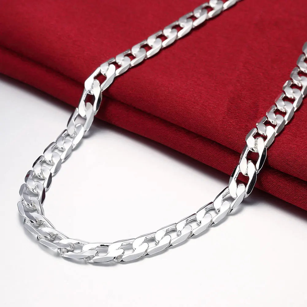 Chain 925 Sterling Silver Necklace for men's 20/24 inches